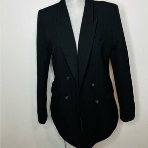 Elegant Black Double-Breasted Women's Blazer